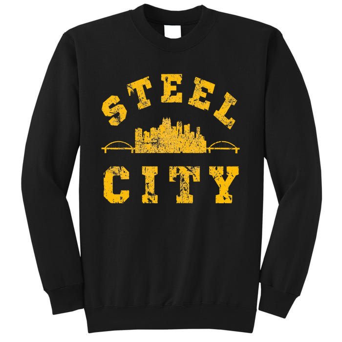 Pittsburgh Steel City Skyline Bridges 412 Home Tall Sweatshirt