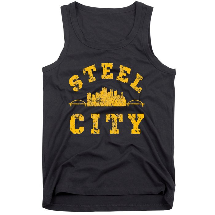 Pittsburgh Steel City Skyline Bridges 412 Home Tank Top