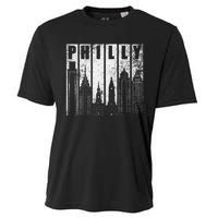 Philadelphia Skyline City Distressed Cooling Performance Crew T-Shirt