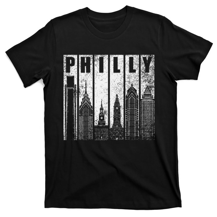 Philadelphia Skyline City Distressed T-Shirt