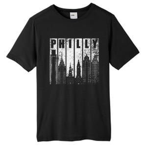 Philadelphia Skyline City Distressed Tall Fusion ChromaSoft Performance T-Shirt