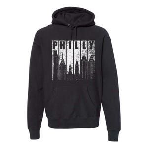 Philadelphia Skyline City Distressed Premium Hoodie