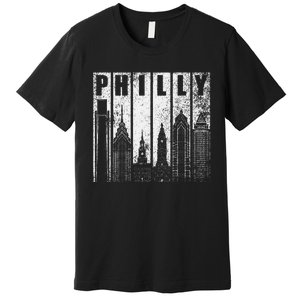 Philadelphia Skyline City Distressed Premium T-Shirt