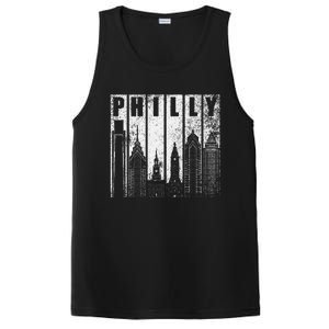 Philadelphia Skyline City Distressed PosiCharge Competitor Tank