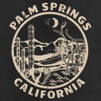 Palm Springs California Linocut Desert Illustration Cool Comfort Performance Bucket Hat