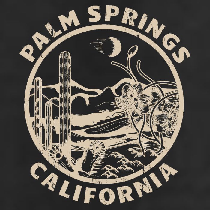 Palm Springs California Linocut Desert Illustration Cool Comfort Performance Bucket Hat