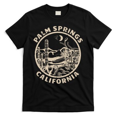 Palm Springs California Linocut Desert Illustration T-Shirt