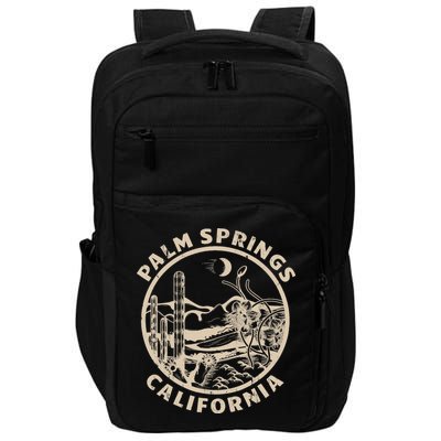 Palm Springs California Linocut Desert Illustration Impact Tech Backpack