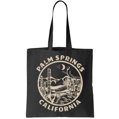Palm Springs California Linocut Desert Illustration Bag