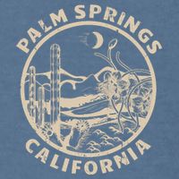 Palm Springs California Linocut Desert Illustration Garment-Dyed Sweatshirt