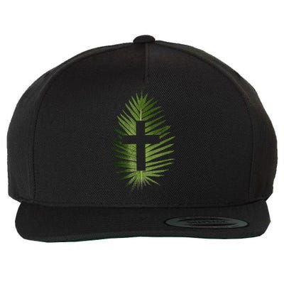 Palm Sunday Christian Palm Leaf Cross Wool Snapback Cap