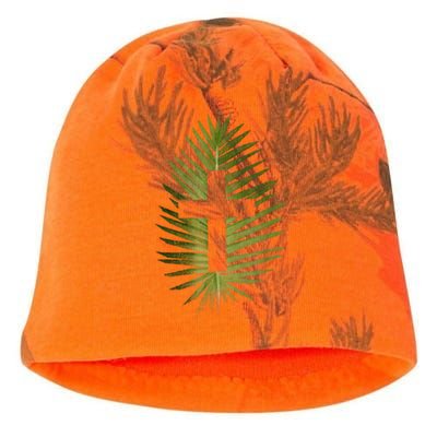 Palm Sunday Christian Palm Leaf Cross Kati - Camo Knit Beanie