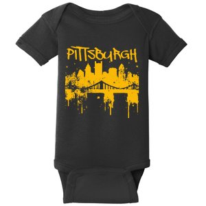 Pittsburgh Steel City Skyline Baby Bodysuit