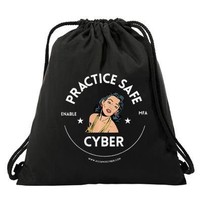 Practice Safe Cyber Mfa Drawstring Bag