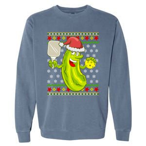 Pickleball Santa Claus Ugly Christmas Pattern Gift Garment-Dyed Sweatshirt