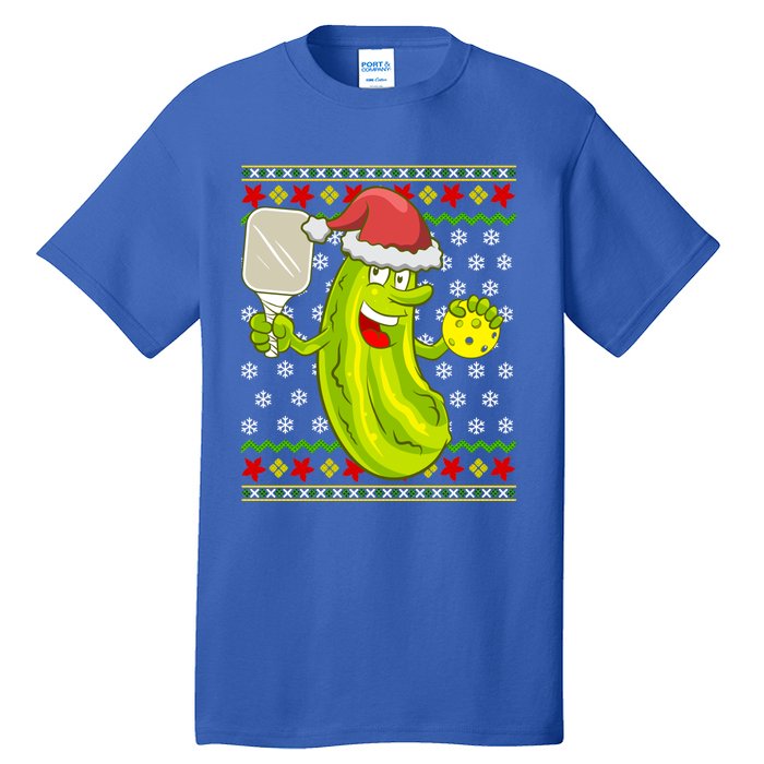 Pickleball Santa Claus Ugly Christmas Pattern Gift Tall T-Shirt