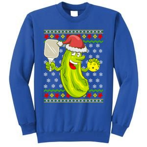 Pickleball Santa Claus Ugly Christmas Pattern Gift Tall Sweatshirt