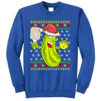 Pickleball Santa Claus Ugly Christmas Pattern Gift Tall Sweatshirt