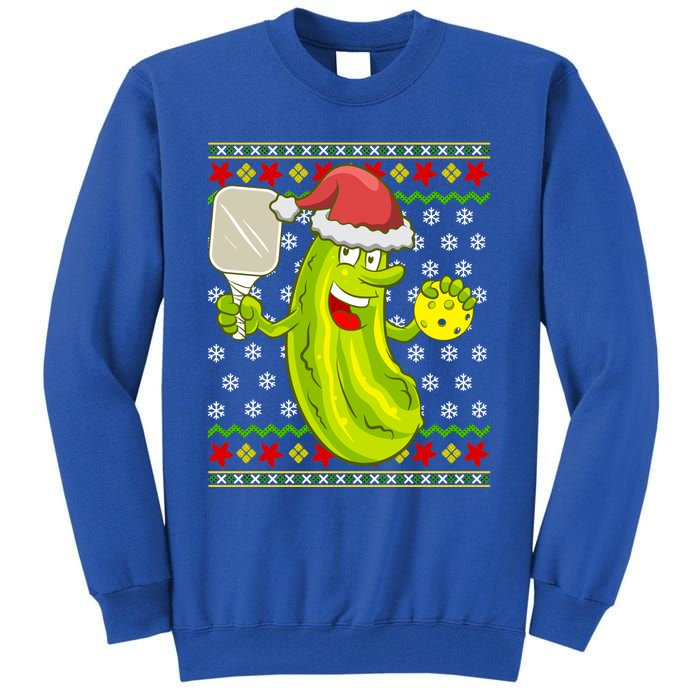 Pickleball Santa Claus Ugly Christmas Pattern Gift Tall Sweatshirt