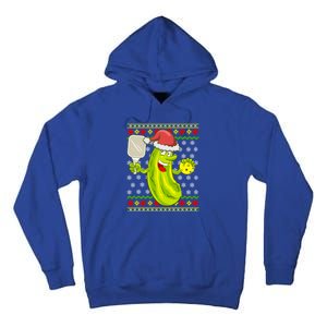 Pickleball Santa Claus Ugly Christmas Pattern Gift Tall Hoodie