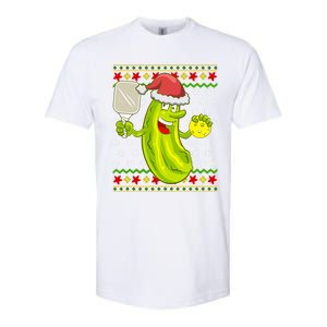 Pickleball Santa Claus Ugly Christmas Pattern Gift Softstyle CVC T-Shirt