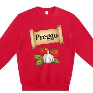 Preggo Sauce Cute And Pregnancy Announcement Premium Crewneck Sweatshirt