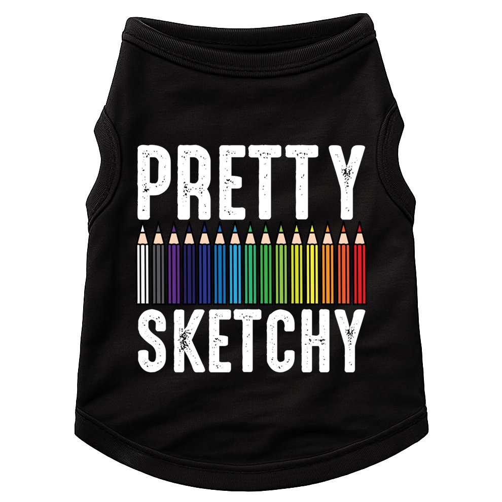 Pretty Sketchy Color Pencils Cool Painter Artist Art Teacher Cool Gift Doggie Tank