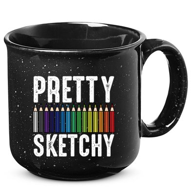Pretty Sketchy Color Pencils Cool Painter Artist Art Teacher Cool Gift 15oz Campfire Ceramic Mug