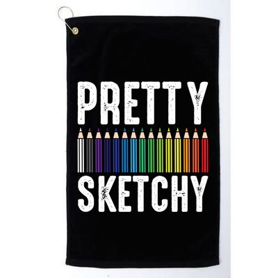 Pretty Sketchy Color Pencils Cool Painter Artist Art Teacher Cool Gift Golf Towel