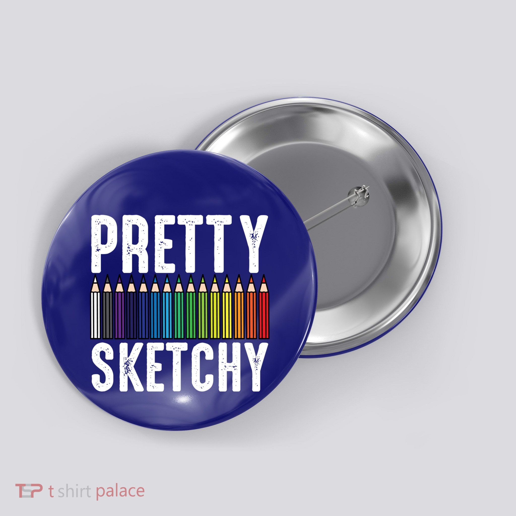 Pretty Sketchy Color Pencils Cool Painter Artist Art Teacher Cool Gift Button