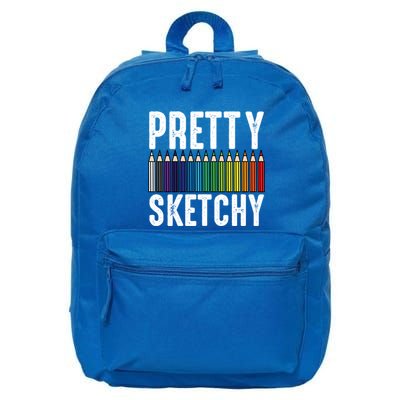 Pretty Sketchy Color Pencils Cool Painter Artist Art Teacher Cool Gift 16 in Basic Backpack