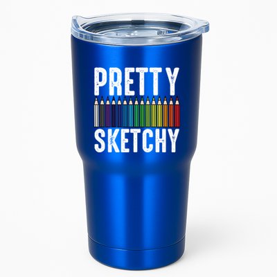 Pretty Sketchy Color Pencils Cool Painter Artist Art Teacher Cool Gift Tumbler