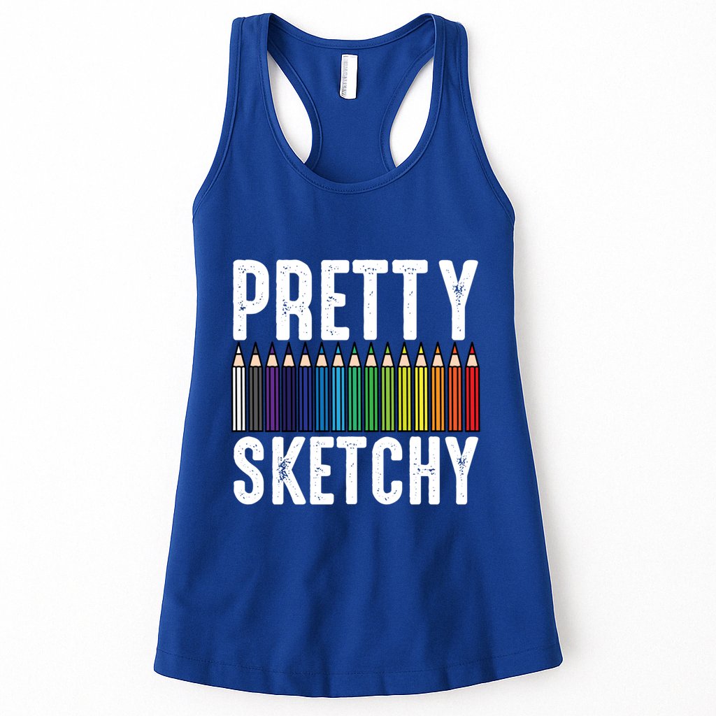 Pretty Sketchy Color Pencils Cool Painter Artist Art Teacher Cool Gift Womens Tank Top