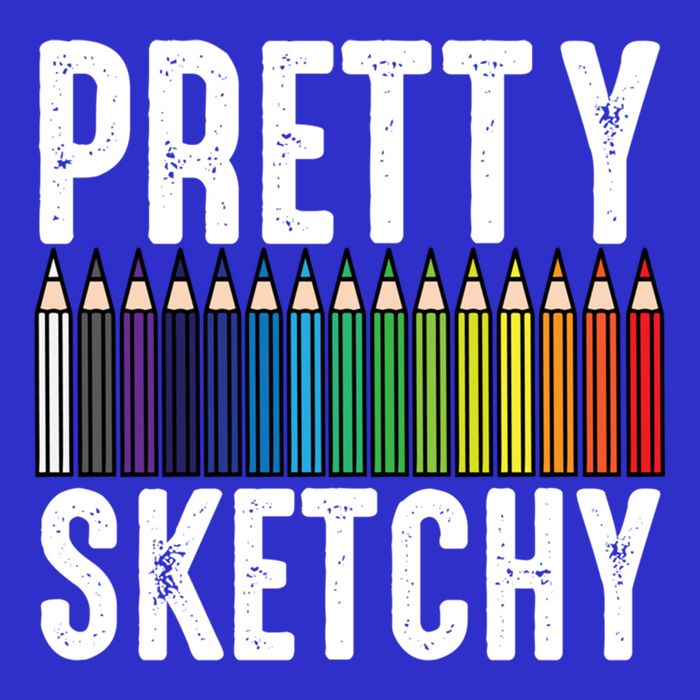 Pretty Sketchy Color Pencils Cool Painter Artist Art Teacher Cool Gift Womens T-Shirt