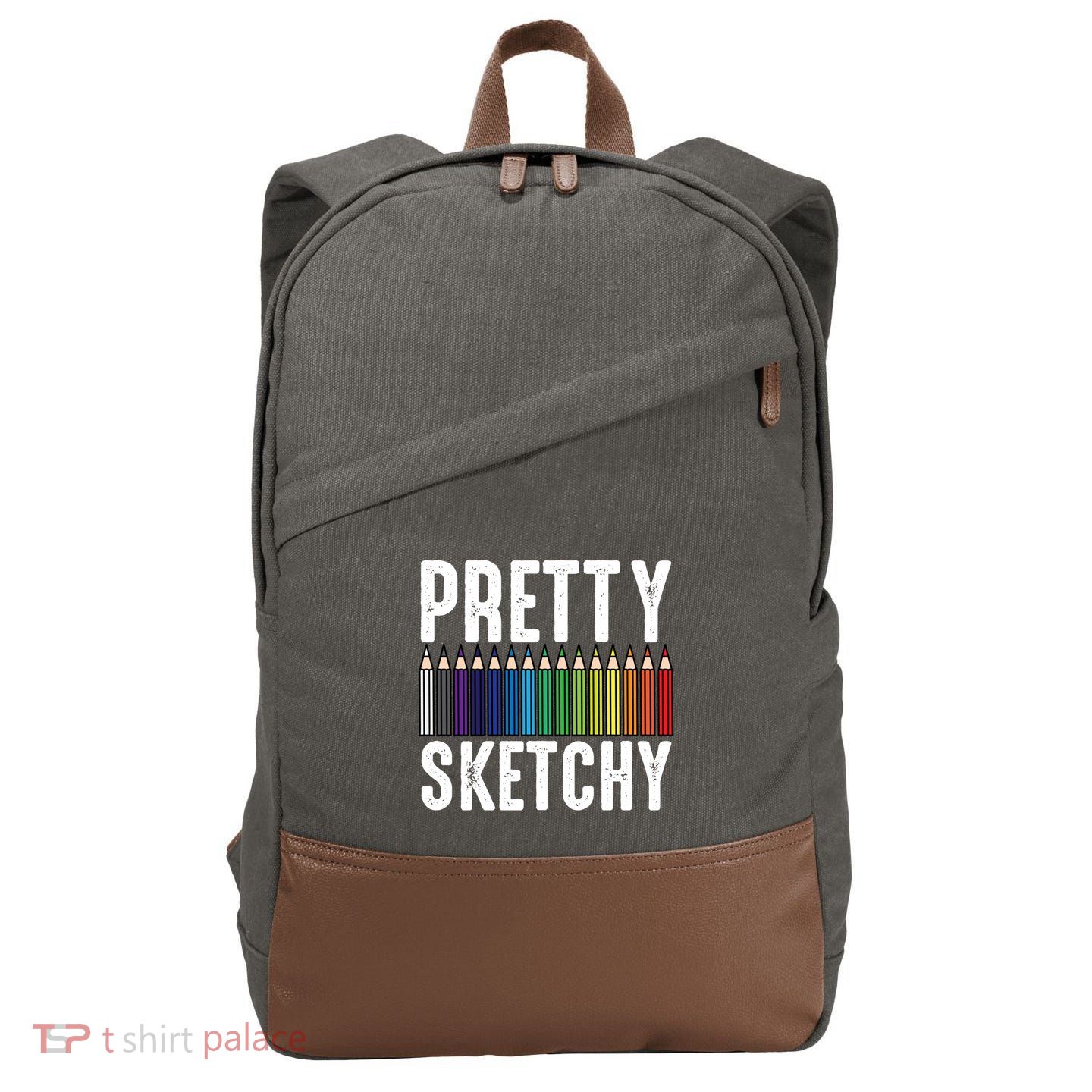 Pretty Sketchy Color Pencils Cool Painter Artist Art Teacher Cool Gift Cotton Canvas Backpack