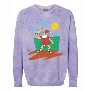 Pickleball Santa Claus Colorblast Crewneck Sweatshirt