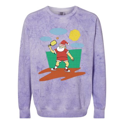 Pickleball Santa Claus Colorblast Crewneck Sweatshirt