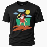 Pickleball Santa Claus Cooling Performance Crew T-Shirt