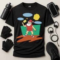 Pickleball Santa Claus Cooling Performance Crew T-Shirt