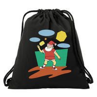 Pickleball Santa Claus Drawstring Bag