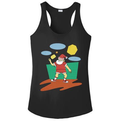Pickleball Santa Claus Ladies PosiCharge Competitor Racerback Tank