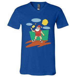 Pickleball Santa Claus V-Neck T-Shirt