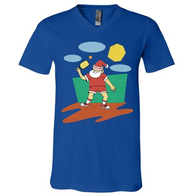 Pickleball Santa Claus V-Neck T-Shirt