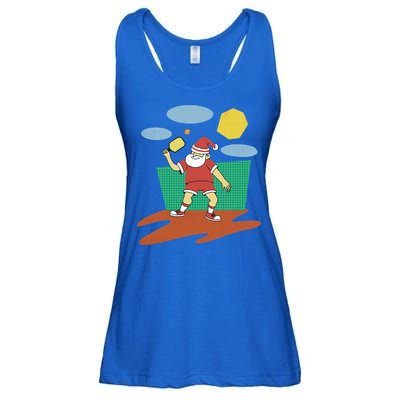 Pickleball Santa Claus Ladies Essential Flowy Tank