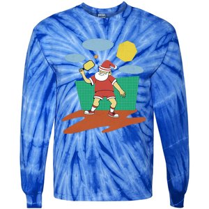 Pickleball Santa Claus Tie-Dye Long Sleeve Shirt