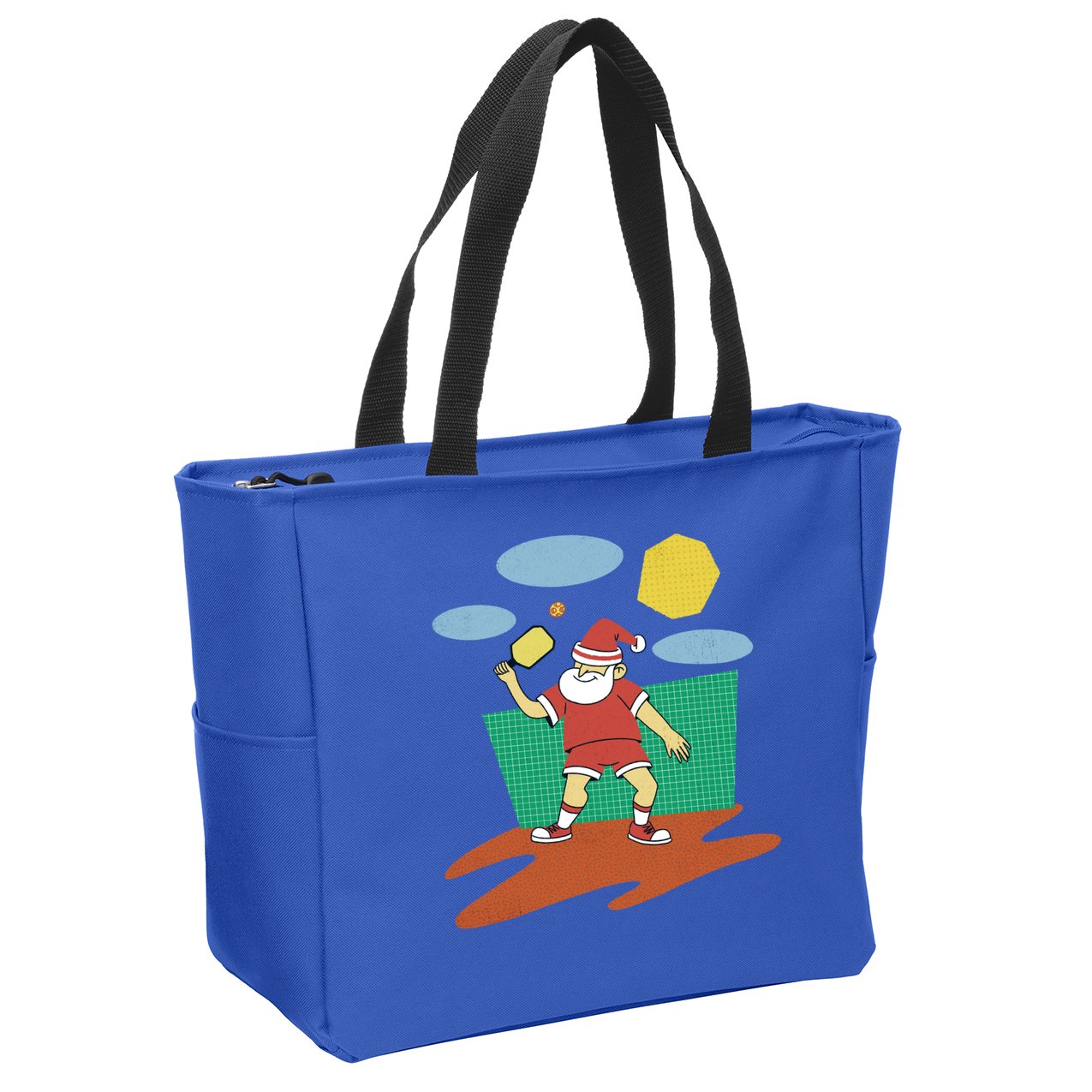Pickleball Santa Claus Zip Tote Bag