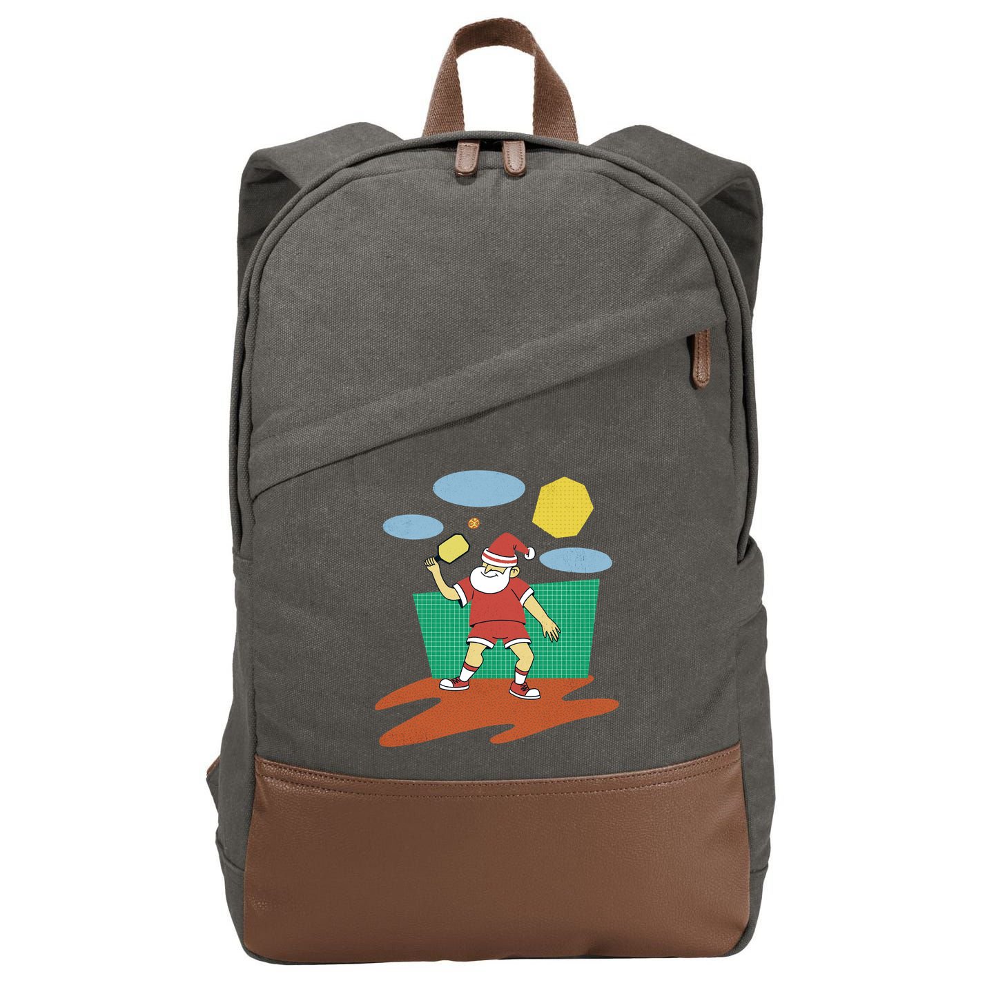 Pickleball Santa Claus Cotton Canvas Backpack