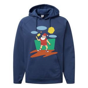 Pickleball Santa Claus Performance Fleece Hoodie