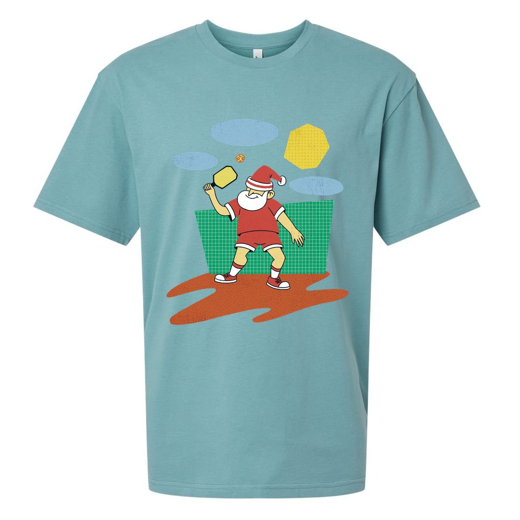 Pickleball Santa Claus Sueded Cloud Jersey T-Shirt