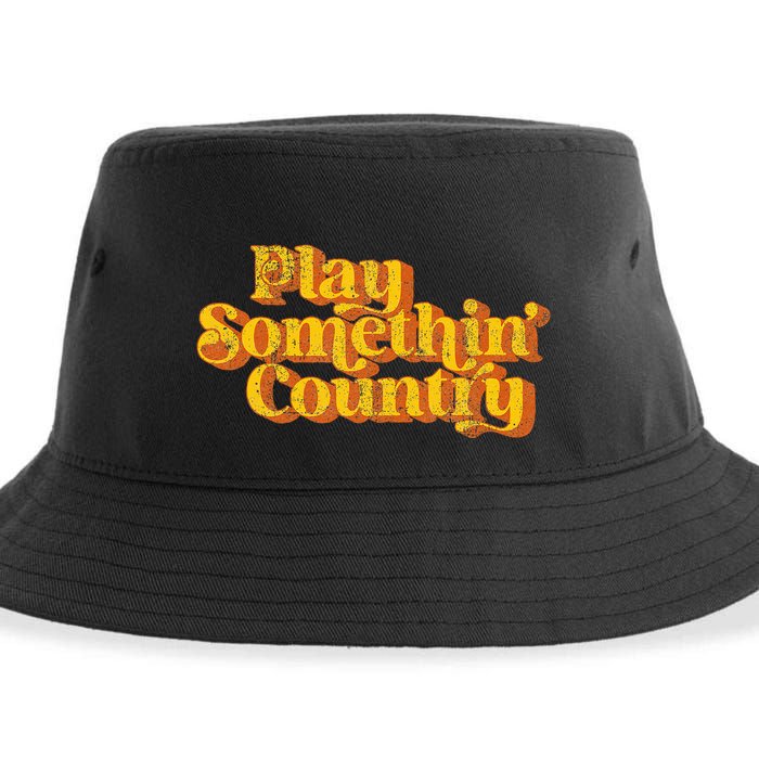 Play Something Country Music Saying Funny Retro 70S Sustainable Bucket Hat